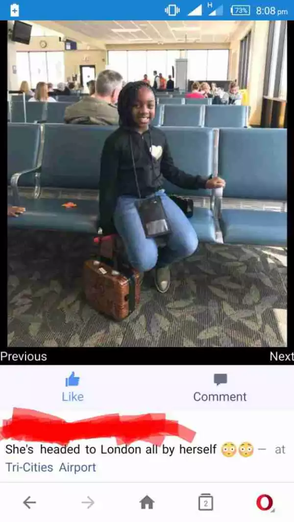 This Little Girl Is Headed To London All By Herself (Photo)